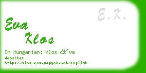 eva klos business card